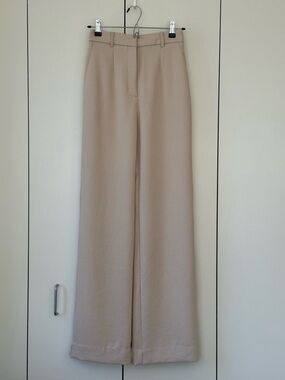 Kookai wide leg dress pant off cream blush size 2 AU 6